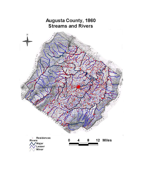 Augusta County, 1860 Streams and Rivers