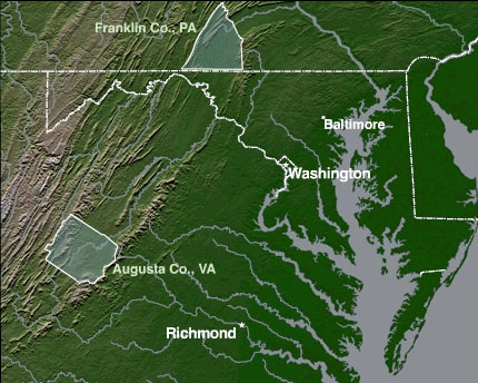 Augusta and Franklin County Geographic Location