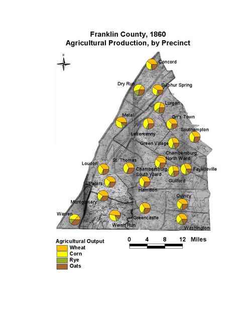 Franklin County Agricultural Production by Precinct, 1860