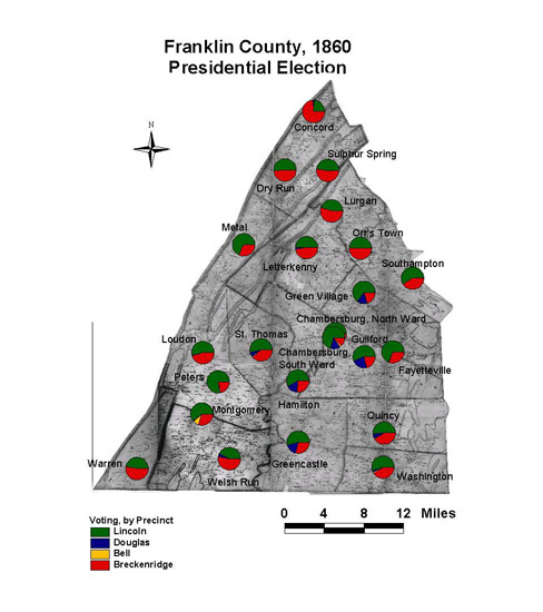 Franklin County, Presidential Voting by Precinct, 1860