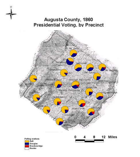 Augusta County, 1860 Presidential Voting by Precinct